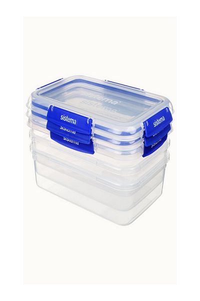 Sistema 3-Piece Leak-Proof Rectangular Klip It Plus Food Storage Container Set