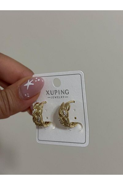 Akiha Aksesuar Damla Model Gold Vintage Xuping Earrings