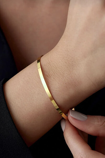 Ricco Jewellery 14 K Gold Kaplama 925 Ayar Gümüş Ajda Bilezik