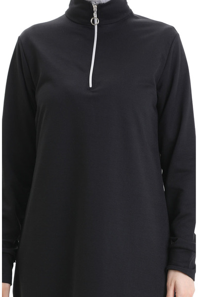 sefamerve İki İplik Tunik Pantolon İkili Takım 2068-04 Siyah