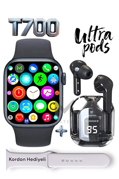 MATEO Akıllı saat Bluetooh Arama Bildirim ve Dokunmatik Bluetooth Kulaklık Ultra Pods max