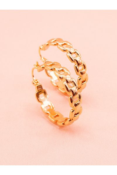 luree accessories Chain Motif Vip Hoop Earrings