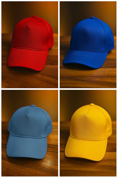 LAGRANZE Front Seamless Adjustable Cotton Hat Set of 4