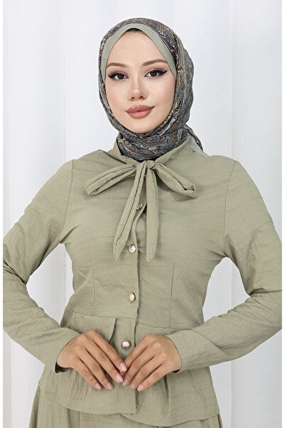 sefamerve Shirt Skirt Double Set 11309-03 Green