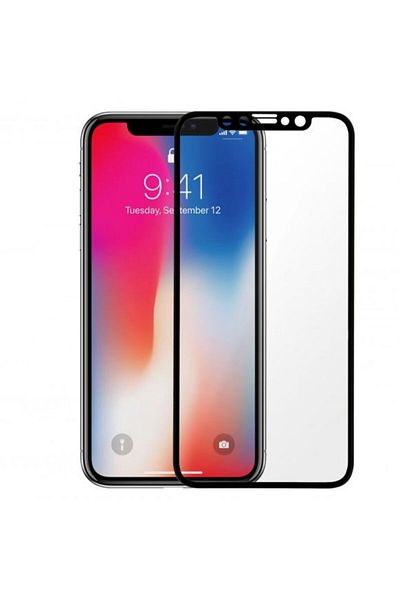 OEM Full-screen tempered glass protective film compatible with iPhone X / Xs, Black-transparent