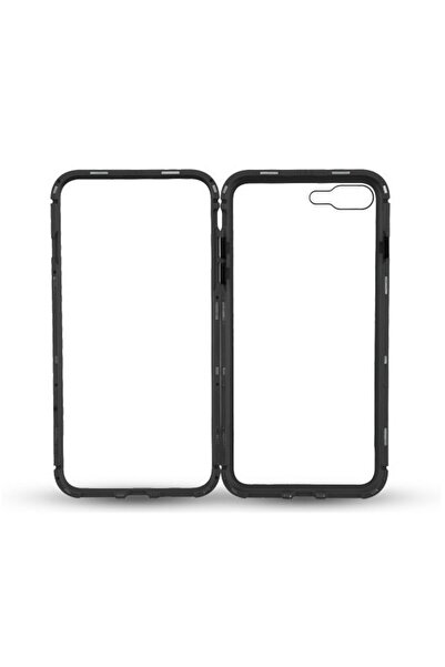 OEM Carcasă magnetică 360° (față + sticlă spate) pentru iPhone 7 Plus, neagră