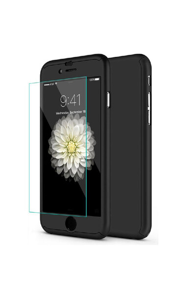OEM Θήκη Aisi για iPhone 6/6S με πλήρη κάλυψη 360 + γυάλινη μεμβράνη, μαύρη