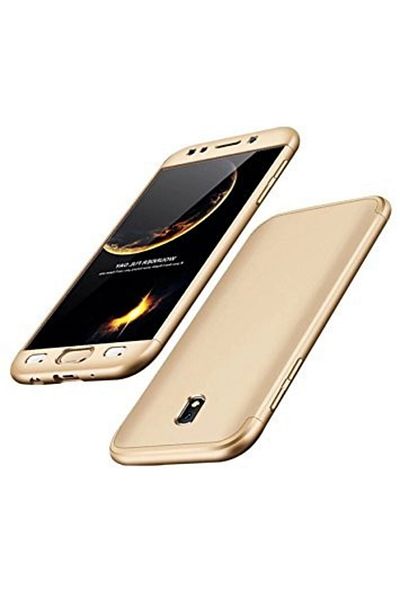 OEM Husa Samsung Galaxy J5 2017, FullBody Elegance Luxury Gold, acoperire completă la 360 de grade cu folie de sticlă
