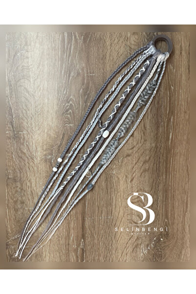 Selin Bengi Rasta African Braided Buckle 8 Li - Gray Tones & White