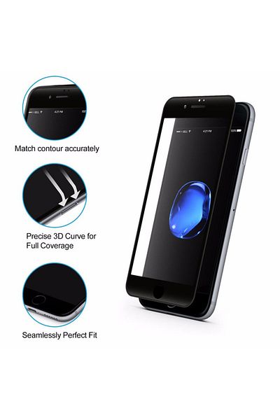 OEM Folie de sticlă neagră MyStyle 5D pentru Apple iPhone 7