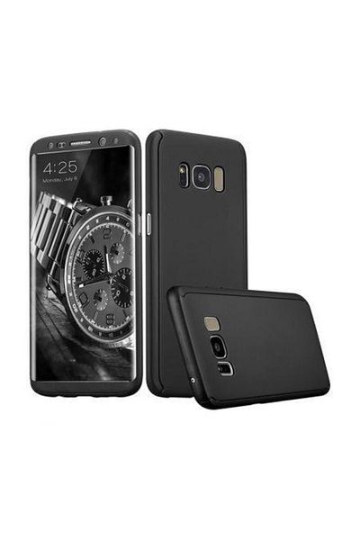 OEM Husă Samsung Galaxy S8, FullBody Neagră, acoperire completă la 360 de grade cu folie de protecție