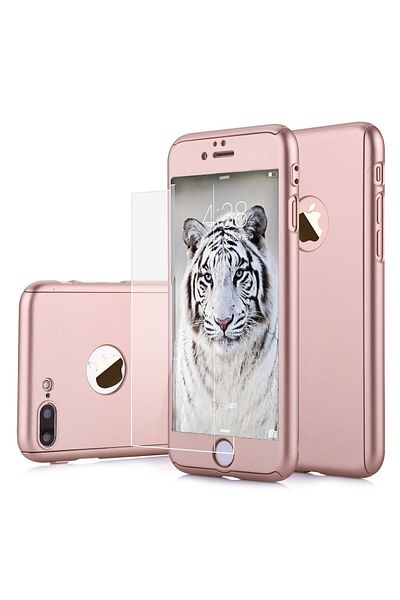 OEM Carcasă de protecție ultrasubțire Apple iPhone 6/6S 360° roz + folie de sticlă