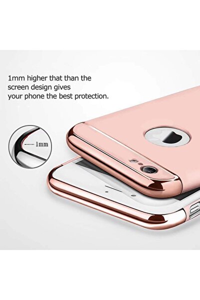 OEM Калъф за Apple iPhone SE2, MyStyle Elegance Luxury 3in1 Ring, розово-златен