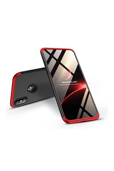 OEM Carcasă Shield 360 GKK pentru iPhone X Negru/Roșu