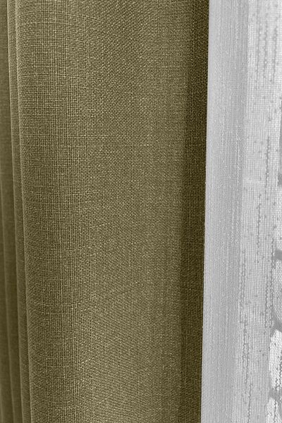 Luvora Home Nova Series Pleatless Linen Background Curtain - Khaki