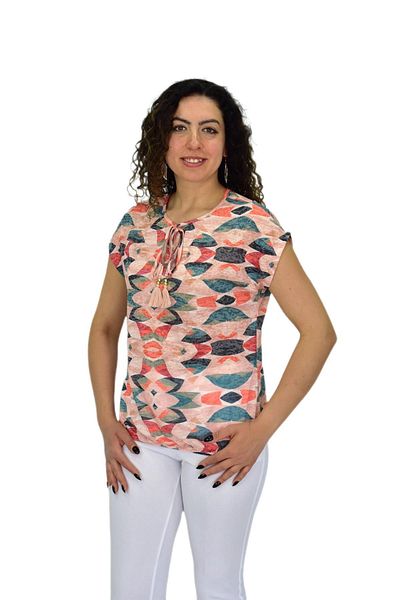 LİNSOLİTA Women's Short Sleeve Printed Blouse Bgl-St04693