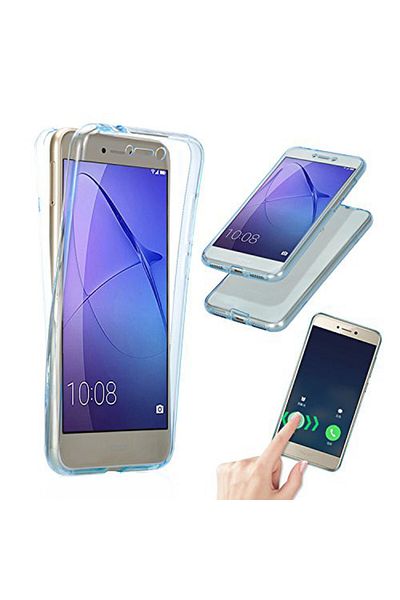 OEM Carcasă completă TPU 360° (față + spate) pentru Huawei P9 Lite 2017, Albastră Transparentă