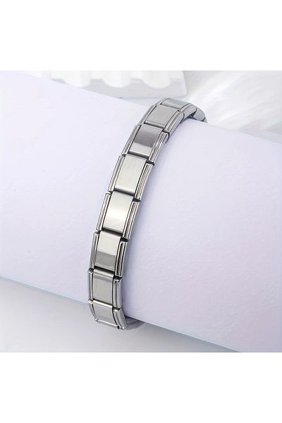 Tasarım Steel Bracelet Italian Charm Unwritten Model Unisex Men Women 3 mm 18 cm Silver Silver