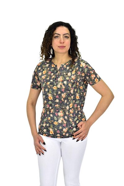 LİNSOLİTA Women's Short Sleeve Printed Blouse Bgl-St04698
