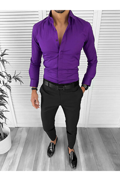 dehaine Men's shirt, elegant, purple, 12991