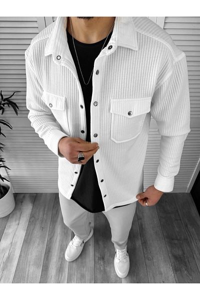 dehaine Men's shirt, casual, white, 13041