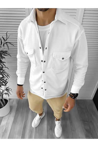 dehaine Men's shirt, casual, white, 12910