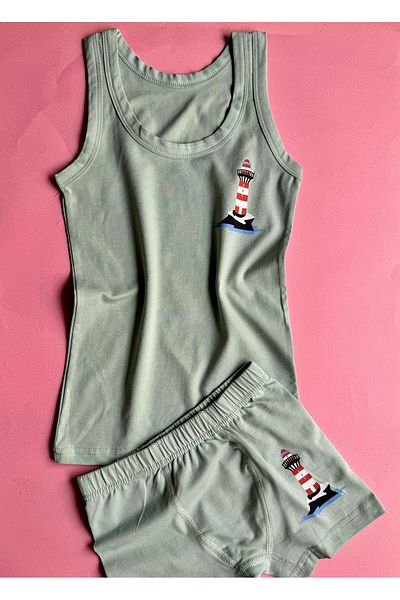 VicTroy Seaboy |   2-Piece Cotton Sailor Boy Model, Singlet and Shorts Set (4 Pieces) 10E27-28