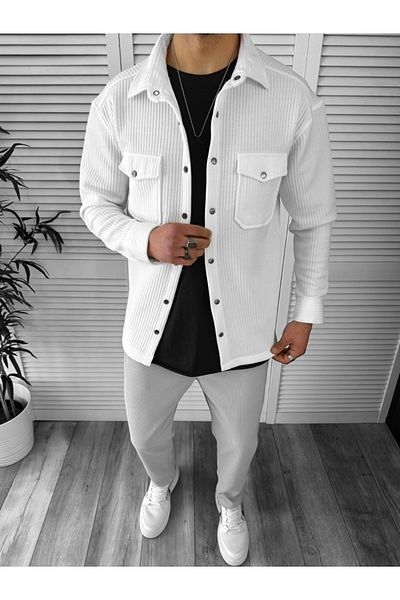 dehaine Men's shirt, casual, white, 13041