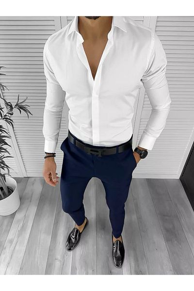 dehaine Men's shirt, elegant, white, 12991