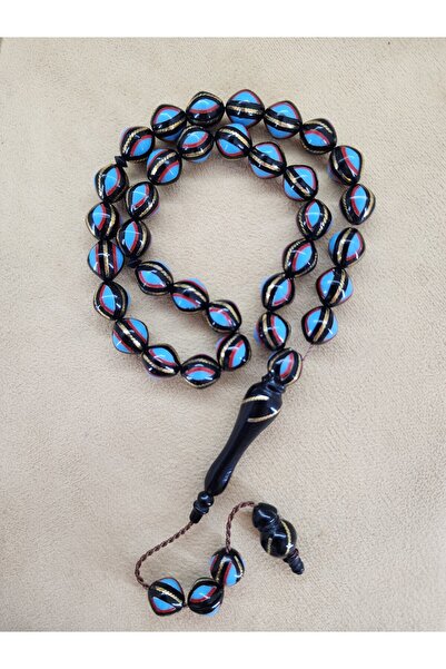 TMD AKSESUAR Silver and Enamel Inlaid Prayer Beads on Watermelon Slice Kuka