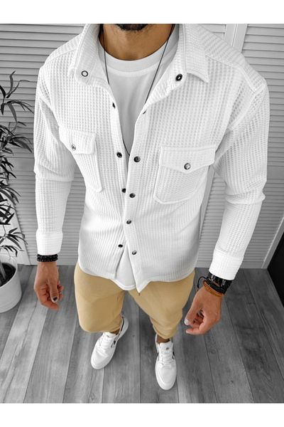 dehaine Men's shirt, casual, white, 12915