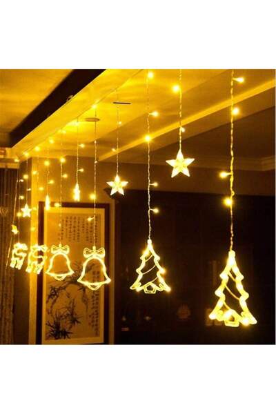 SIKS Christmas Installation, Curtain Trees, Reindeer And Bells, 4 Meters, Warm Light
