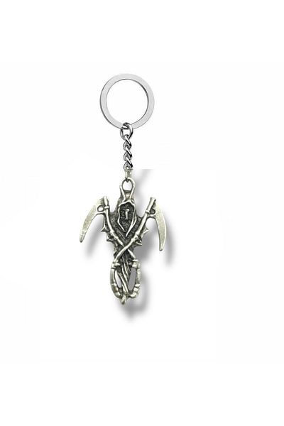 Herşey Nota Angel of Death Keychain – Metal Design Carrying Gothic and Spiritual Symbol