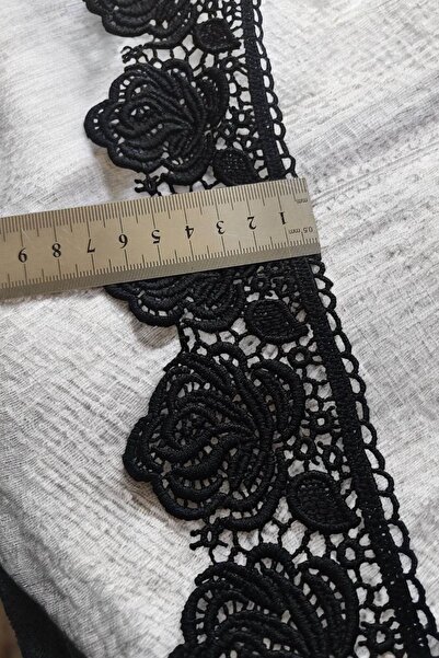 DUAYEN güpür dantel mat gül desen 1 metre soft tuşe ürün eni: 7 cm