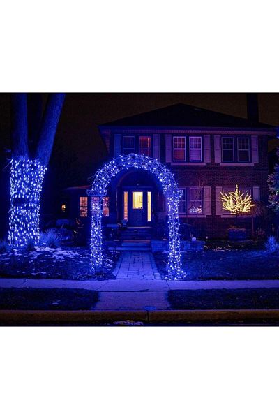 SIKS Instalație de Crăciun Turturi, Ghirlandă curgătoare, 12 metri, 300 LED-uri, 8 efecte luminoase, Franjuri