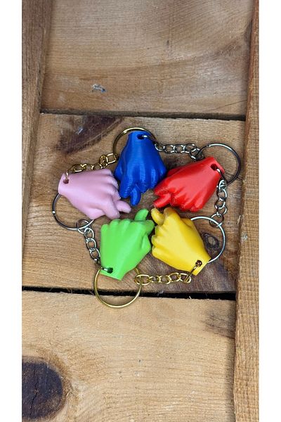 Chamelon Studio Nah Pointed Keychain Model Set of 5 Colors (Blue, Yellow, Green, Pink, Red) |   Nah Keychain