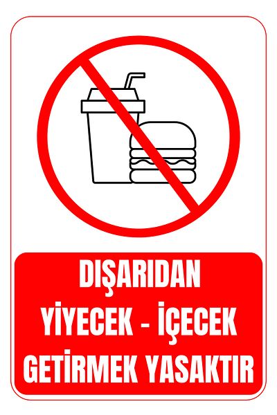 Girl Power 35 X 5018 Bring Food - Drink Outside Is Prohibited Foil Printing Sticker Warning Sign
