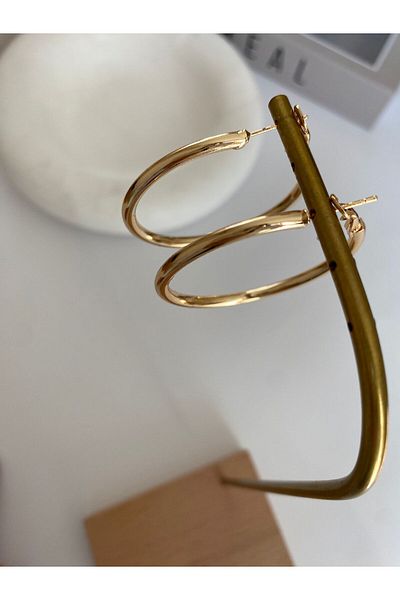 marsel aksesuar Large Hoop Gold Plated Earrings