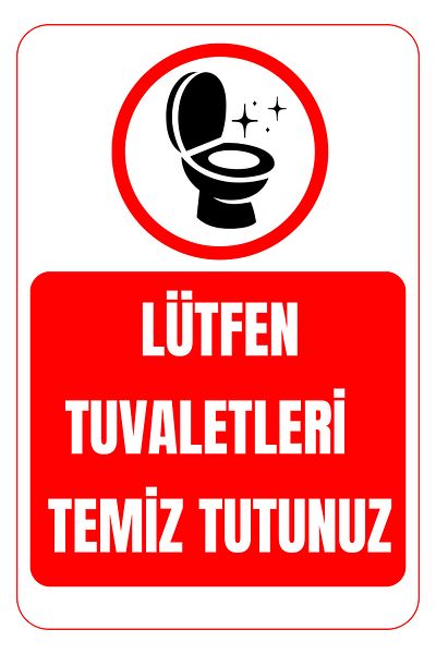 Girl Power 35 X 50 Please Keep the Toilets Clean Foil Printing Sticker Warning Sign