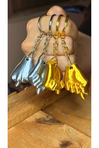 Chamelon Studio Nah Pointed Keychain Model Set of 4 Metallic |   Nah Keychain |   Funny Hand Sign