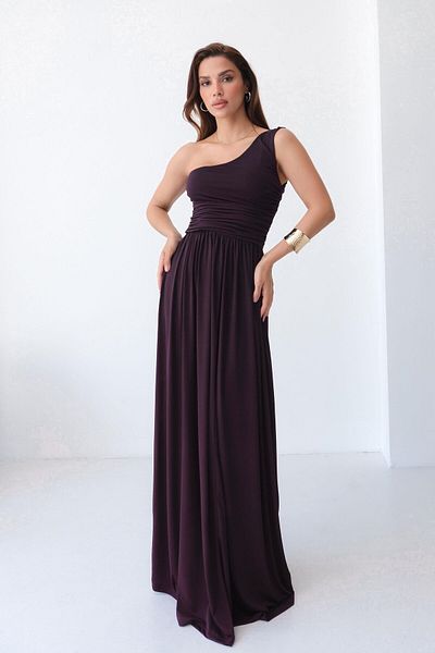 STANVİA One Shoulder Draped Maxi Dress Purple