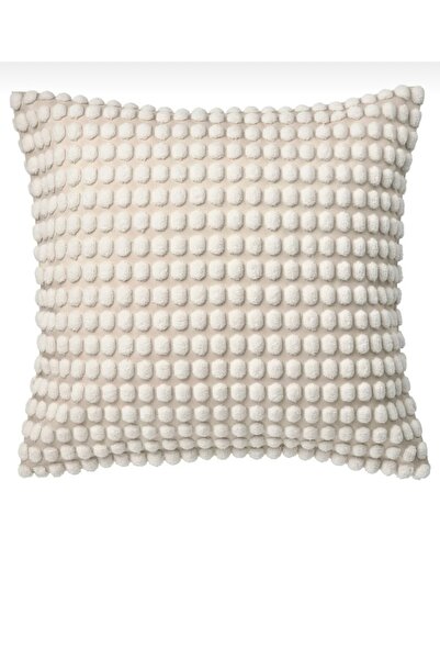 IKEA Κάλυμμα μαξιλαριού Svartpoppel σε λευκό χρώμα 50x50cm με ανάγλυφο σχέδιο