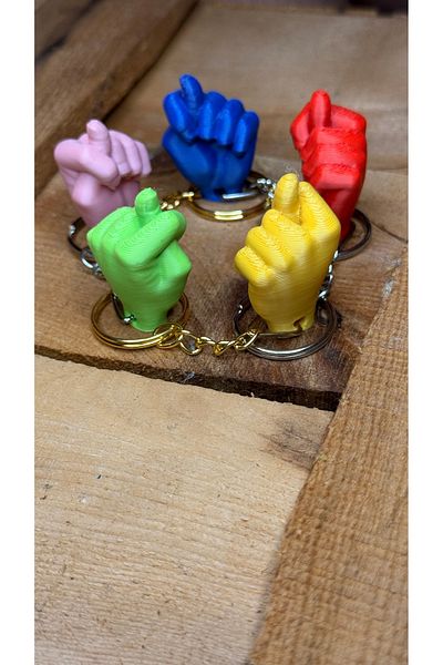 Chamelon Studio Nah Pointed Keychain Model Set of 5 Colors (Blue, Yellow, Green, Pink, Red) |   Nah Keychain