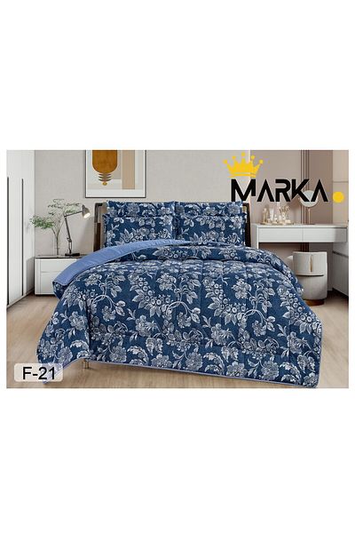 Mark Double bed sheet with a floral pattern, reversible design, to give you a refreshing summer with microfiber materials, size 220*240 cm