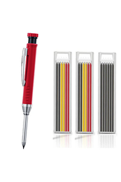 Choice مجموعة أقلام رصاص ميكانيكية صلبة من C-Red مكونة من 4 قطع مع مبراة وأدو...