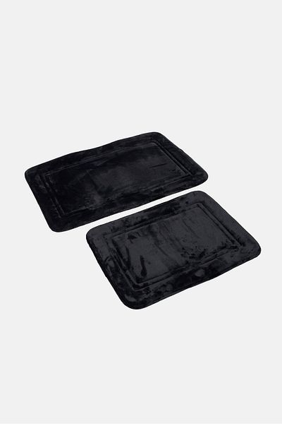 Bombay 2 Pieces Charcoal Infused Bath Rugs Set, Black