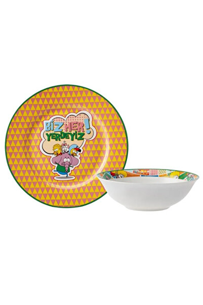 3D HOME طقم عشاء للأطفال من البورسلين الملون X Kral Şakir