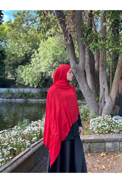 MENESSA Bamboo Kraş Shawl Red