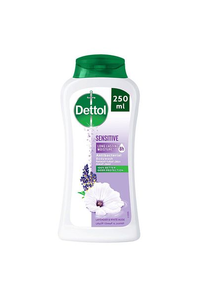 Dettol Sensitive Shower Gel & Body Wash Lavender & White Musk Scent 250 ml