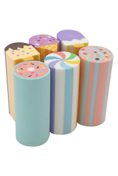 Roco ممحاة مطاطية للحلوى في علبة بلاستيكية متنوعة الألوان
